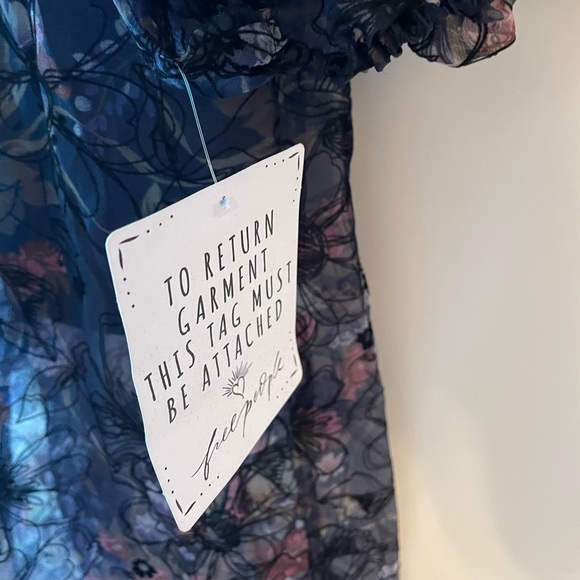 Floral Sheer Midi Dress - Navy - Picture 6 of 9